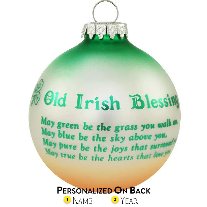 Personalized Old Irish Blessing Glass Bulb Ornament