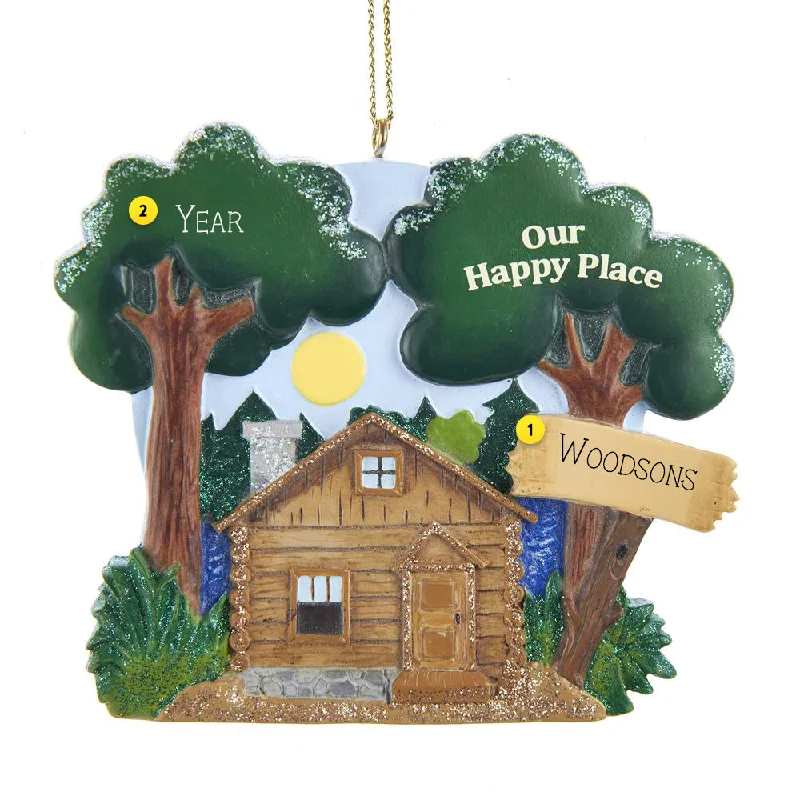 Personalized Our Happy Place Cabin Ornament