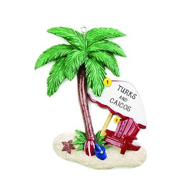 Personalized Palm Tree Beach Ornament