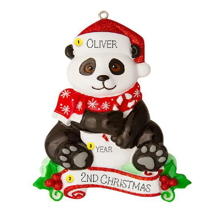 Personalized Panda Bear Ornament