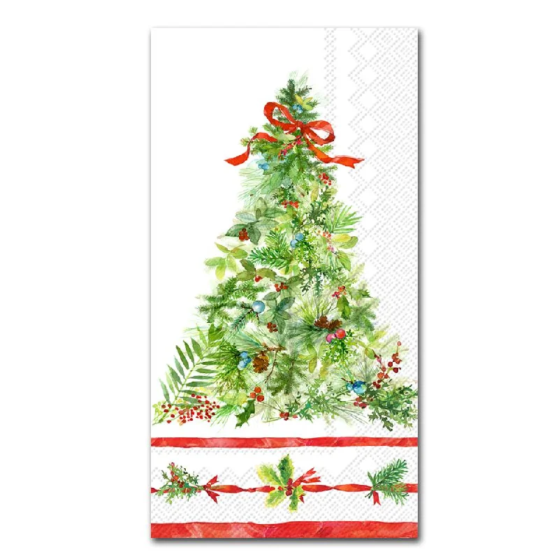 Peace Christmas Tree Paper Guest Towels - Buffet Napkins