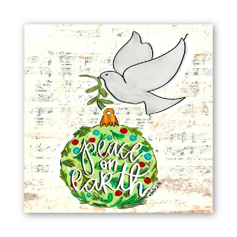 Peace on Earth Dove Ornament Wrapped Canvas