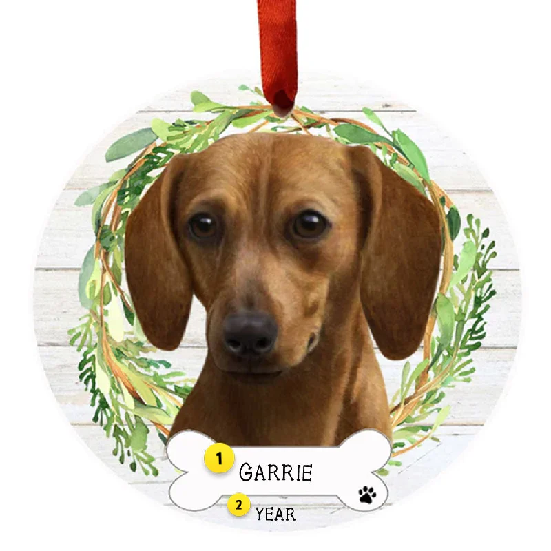 Personalized Dachshund Ornament - Red