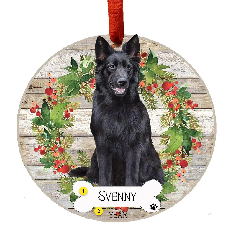 Personalized German Shepherd Ornament - Black