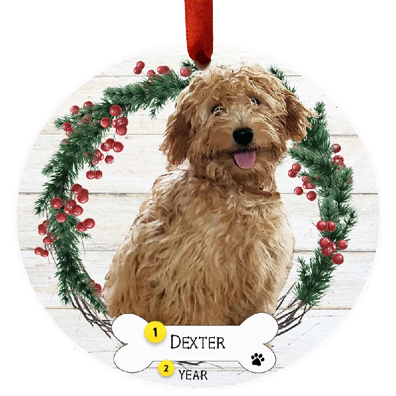 Personalized Goldendoodle Ornament - Rust