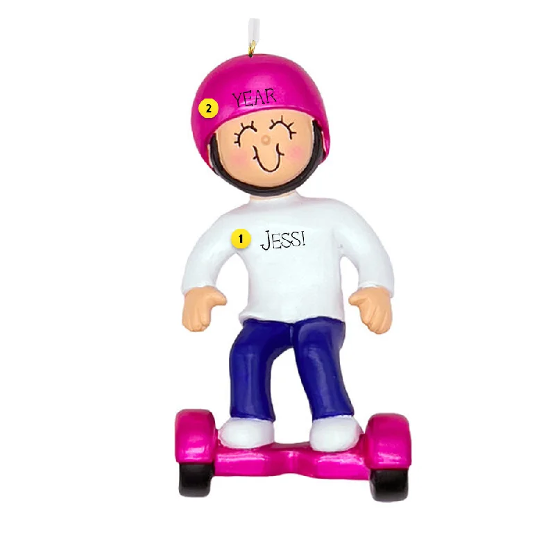 Personalized Hoverboard Ornament - Female