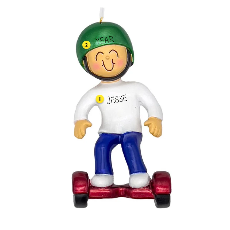 Personalized Hoverboard Ornament - Male