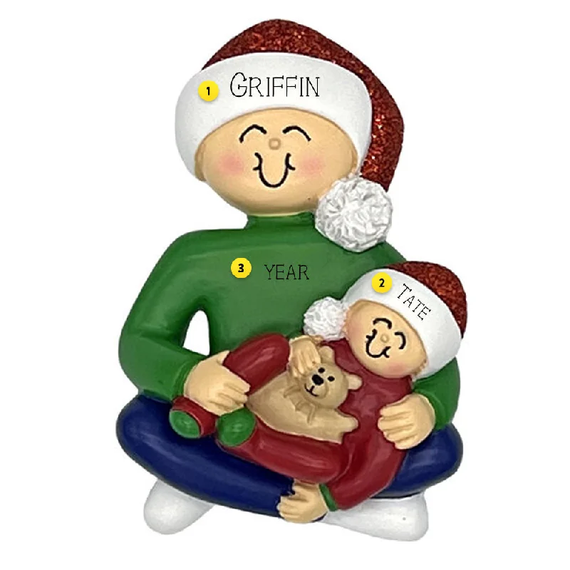 Personalized New Dad with Baby Ornament