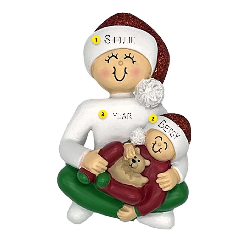 Personalized New Mom with Baby Ornament