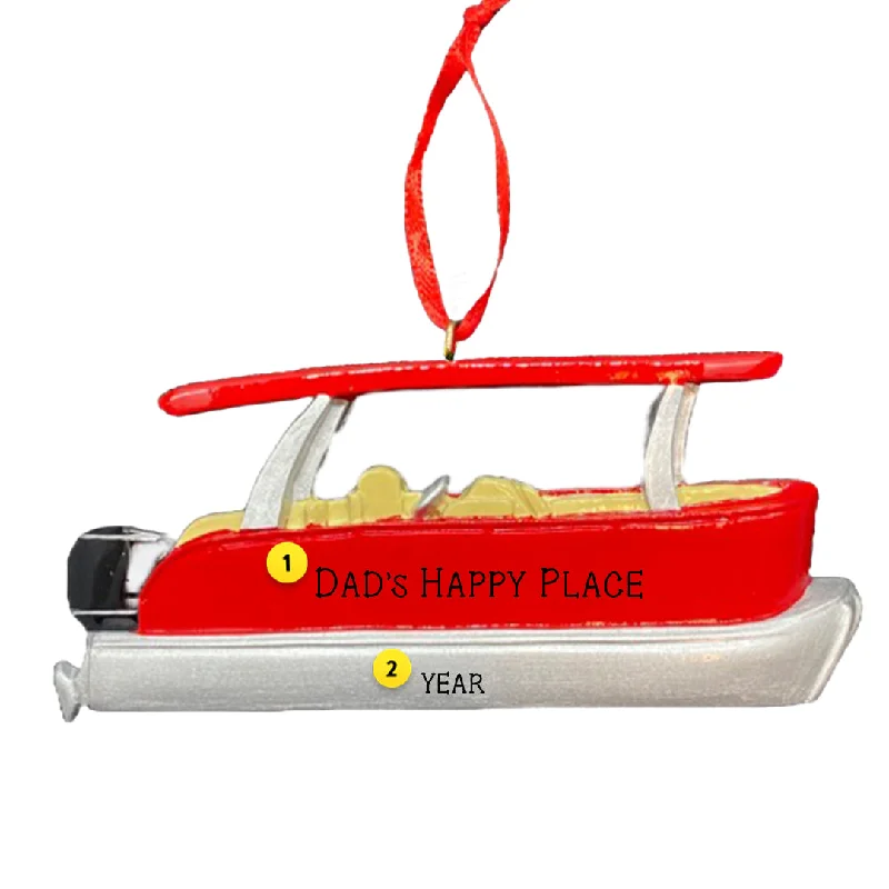 Personalized Red Pontoon Ornament