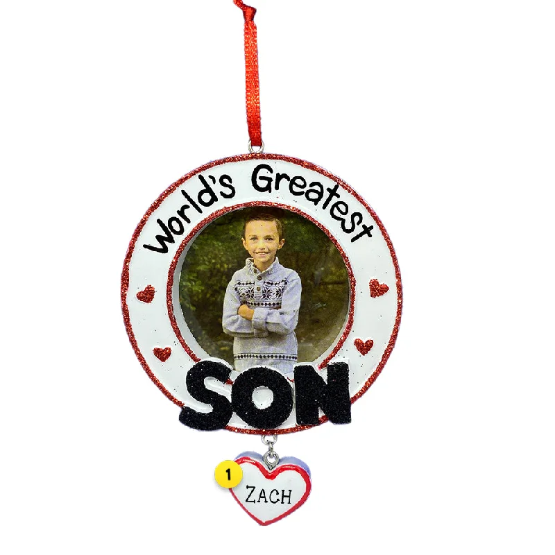 Personalized World's Greatest Son Frame Ornament