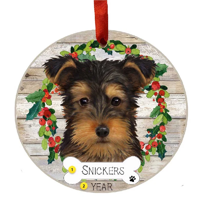 Personalized Yorkie Ornament - Puppy Cut