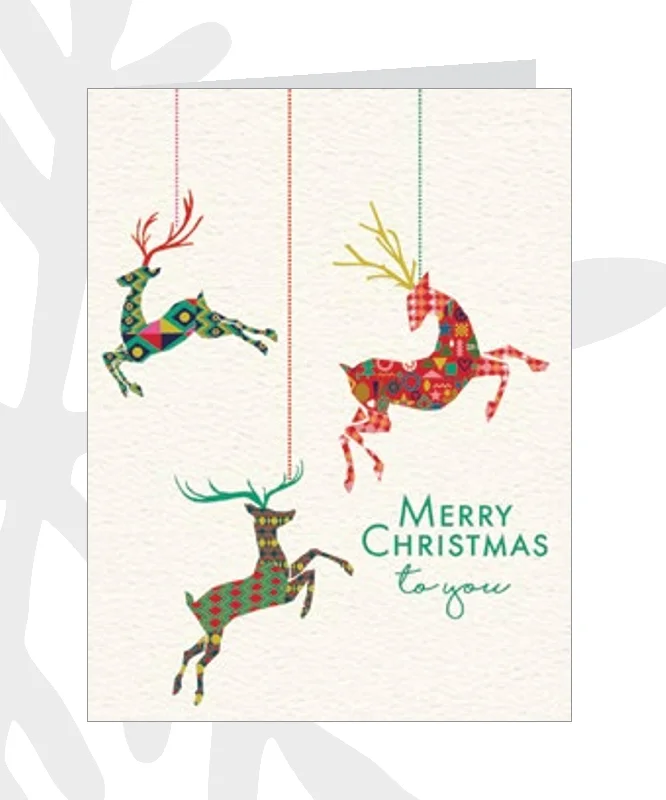 Petite 20 Piece Boxed Cards - Colorful Reindeer