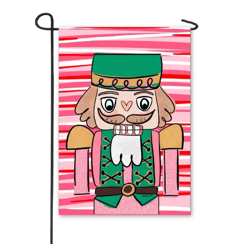 Pink Candy Nutcracker Garden Flag