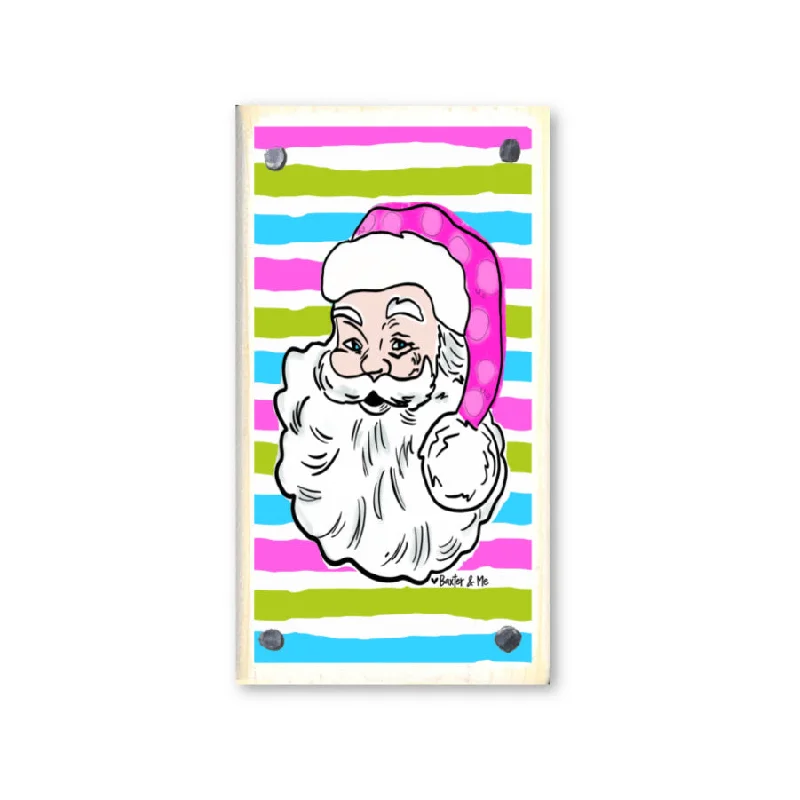 Pink Jolly Santa Happy Block