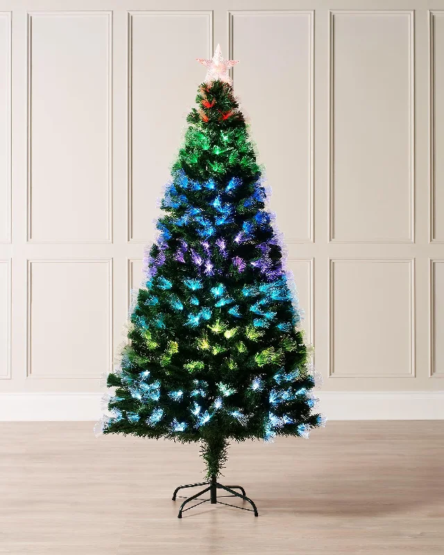 Pre-Lit Colour Changing Fibre Optic Christmas Tree, 6 ft