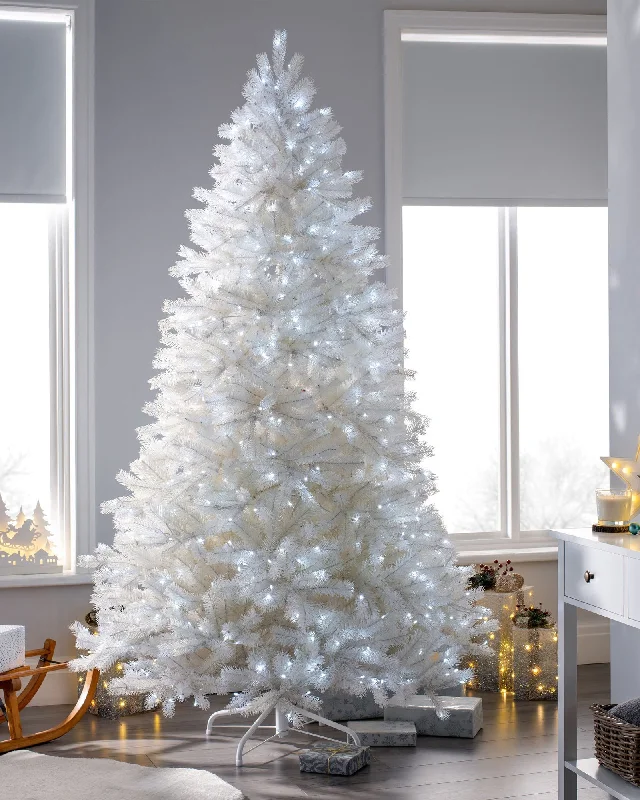 Pre-Lit Mixed Pine White Christmas Tree, 8 ft