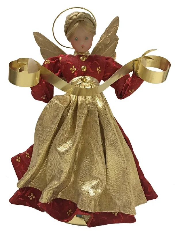 red dress, gold apron angel