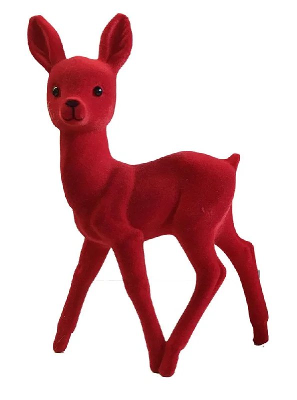 Deer, red flocked, Plastic Figure by Ino Schaller