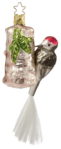 Red Headed Woodpecker Ornament by Inge Glas of Germany