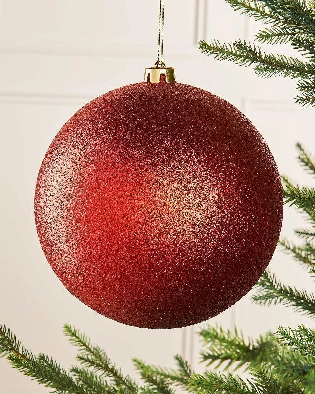 Red Large Glitter Shatterproof Bauble, 20 cm