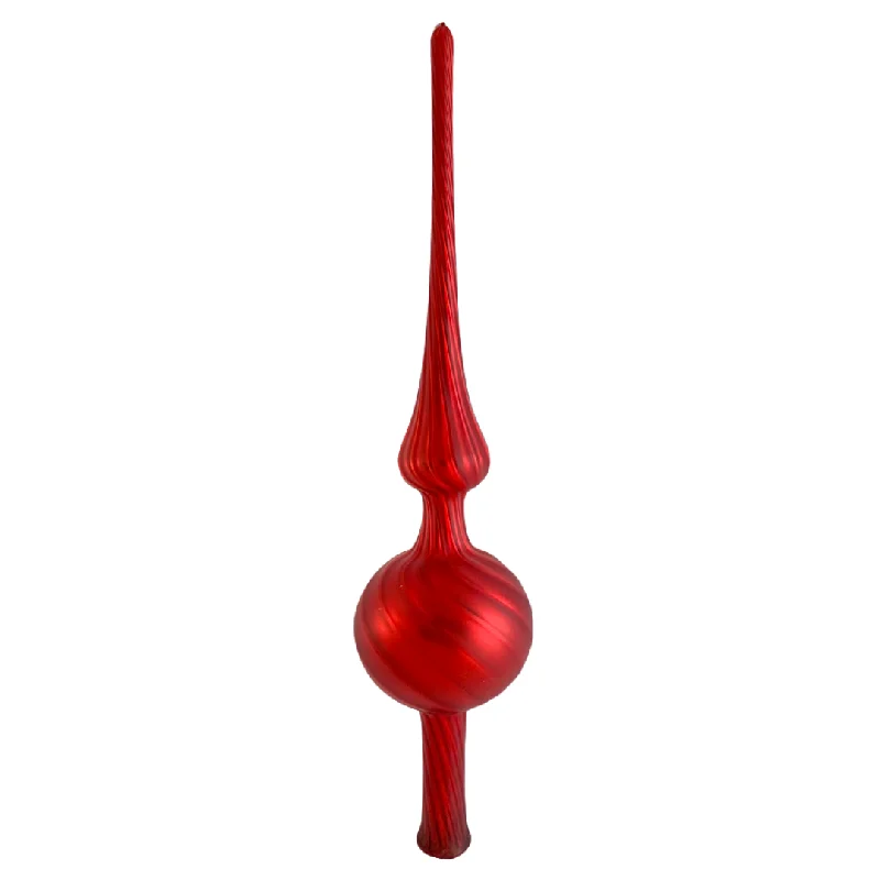 Red Matte Mercury Glass tree topper