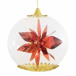 Red Poinsettia Foil Ornament by Resl Lenz