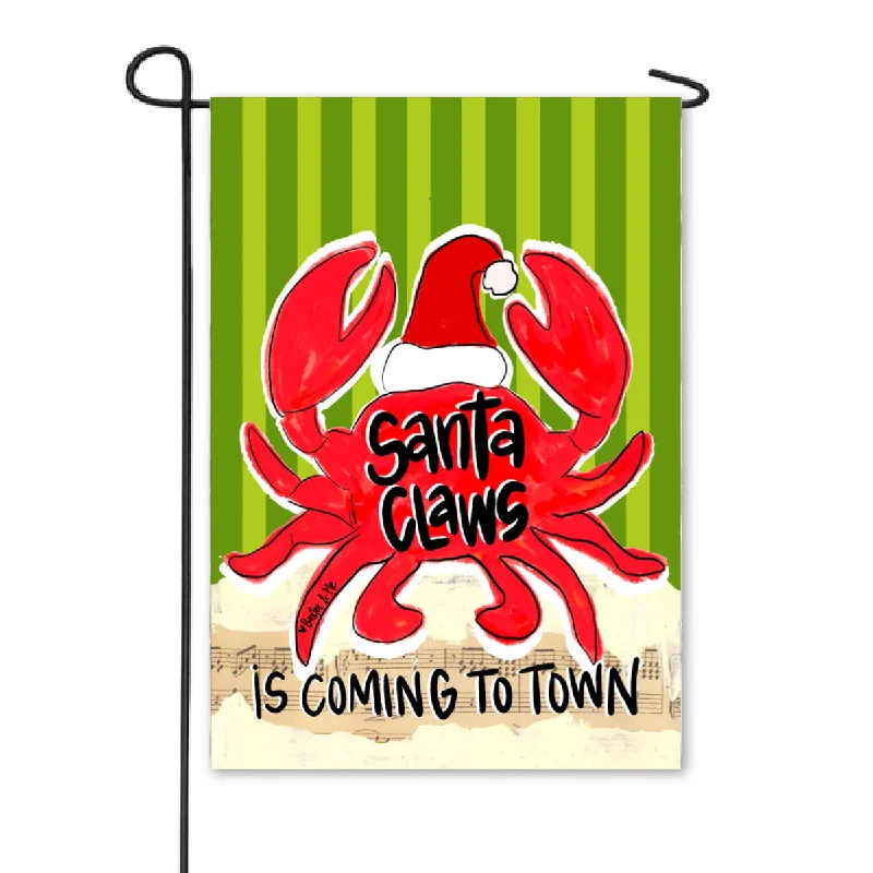 Red Santa Claws is Coming to Town Garden Flag