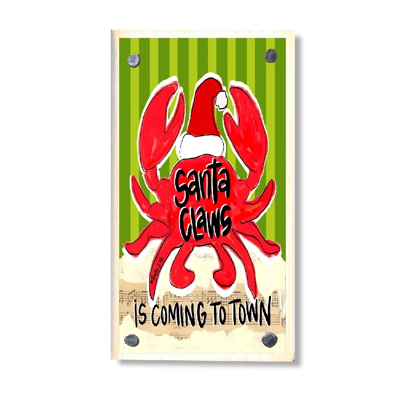 Red Santa Claws is Coming to Town Happy Block