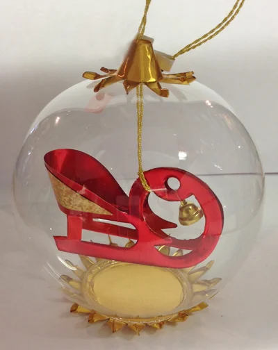 Sled Foil Ornament, red by Resl Lenz