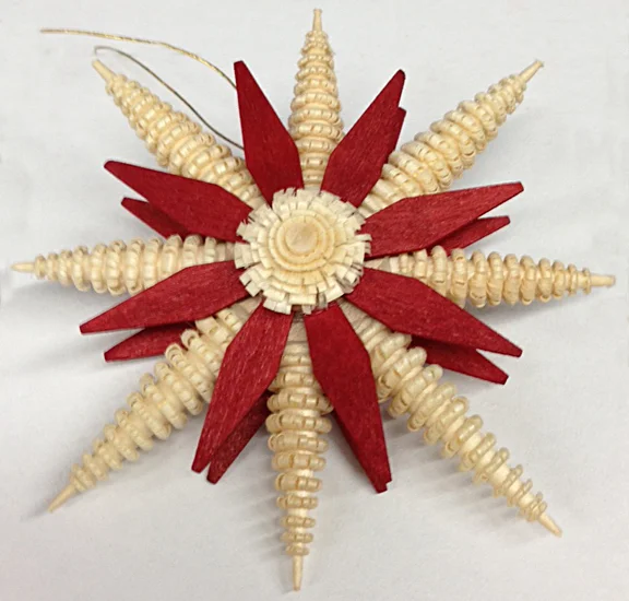 Red Star Ornament, Large by Holzwarenfabrikation Joachim Hoyer in Kurort Seiffen