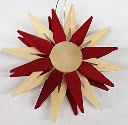 Red Star Ornament, Small by Holzwarenfabrikation Joachim Hoyer in Kurort Seiffen