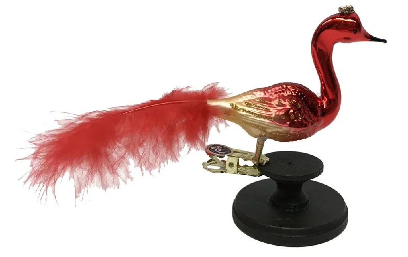 Red Swan with Gold Ornament by Glas Bartholmes