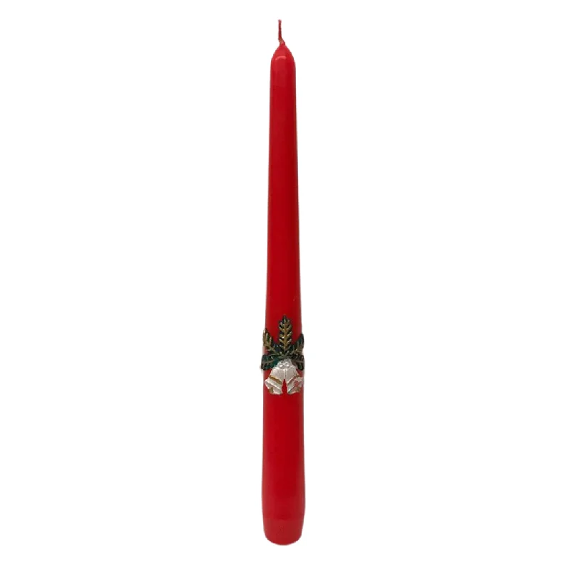 Red Taper with Bell Candle by EWA Kerzen