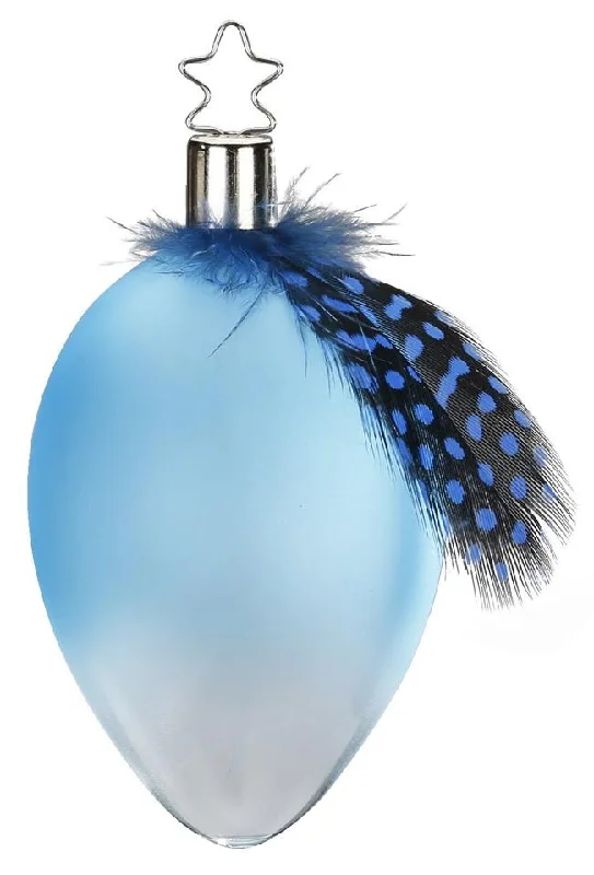 Weightless Egg Ornament, blue by Inge Glas of Germany