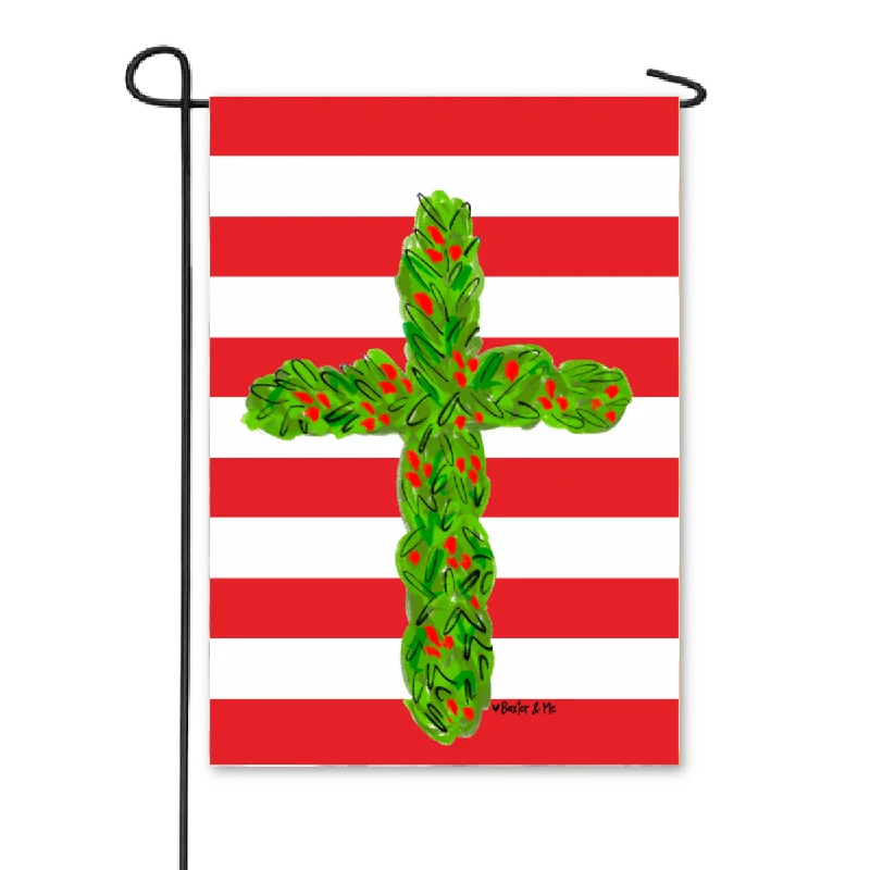 Red White Cross Garden Flag