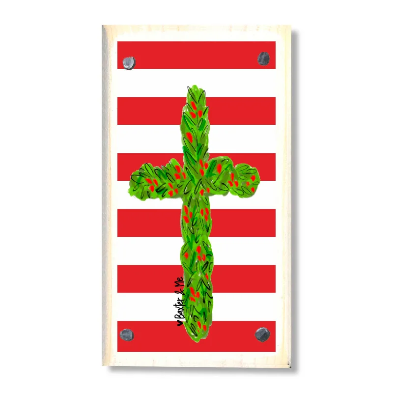 Red White Cross Happy Block