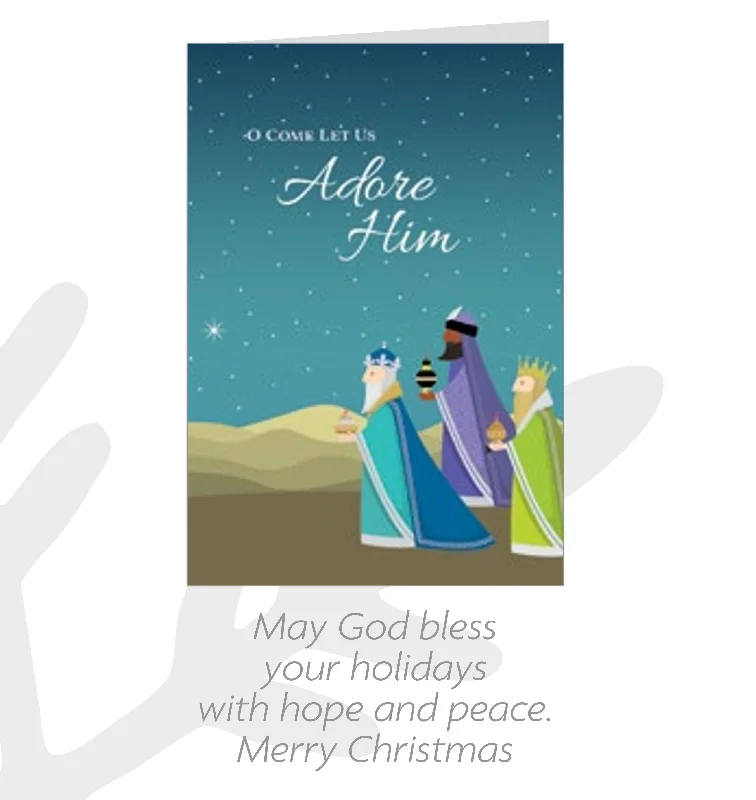 Message of Faith 20 Count Card Set - Oh come let us Adore Him