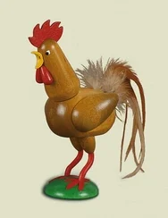 Rooster Figure by Kunsthandwerk Jurgen Beyer in Seiffen