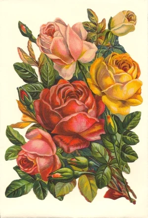 Roses Victorian Standup Card by Ernst Freihoff Papierwaren