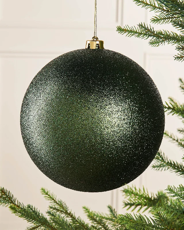 Sage Green Large Glitter Shatterproof Bauble, 20 cm