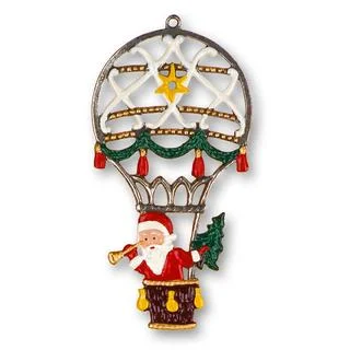 Santa in Balloon Ornament by Kuehn Pewter