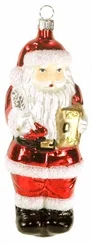 Santa with Book and Quill Ornament by Hausdorfer Glas Manufaktur