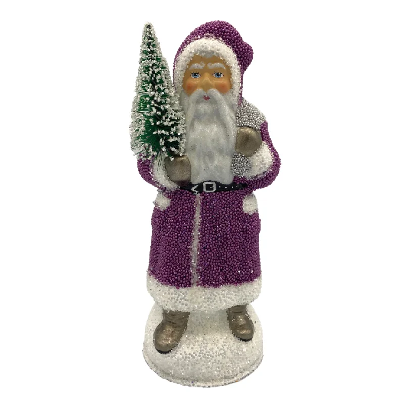 Santa Candy Container, Lavender Bead Coat by Ino Schaller