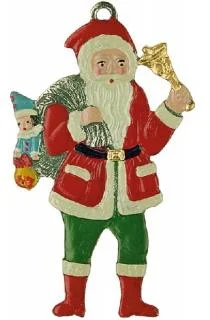 Santa Claus with Bell by Kuehn Pewter