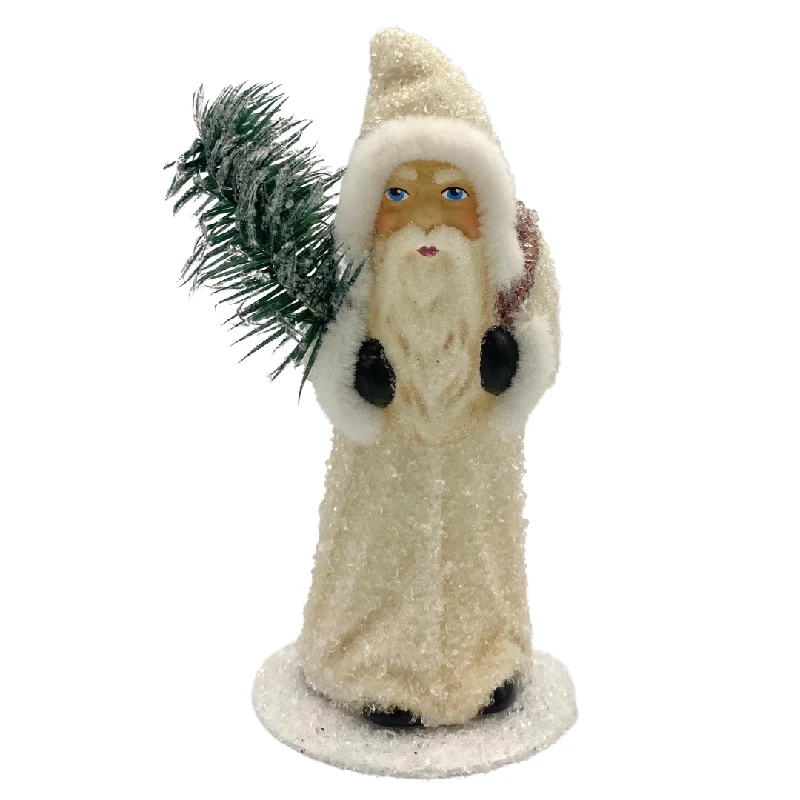 Santa, Cream Coat with Antique Finish by Ino Schaller