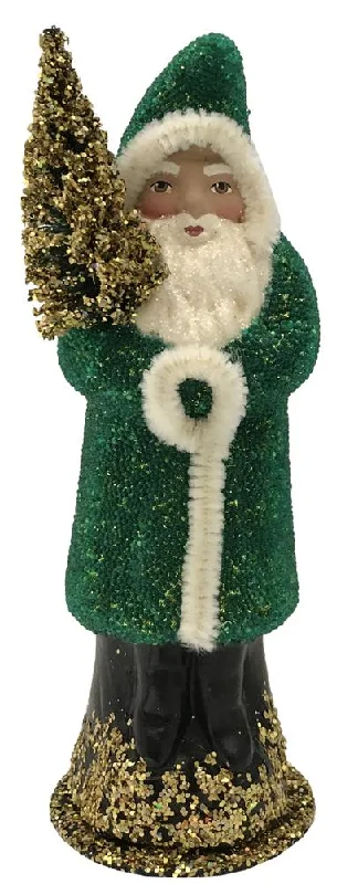 Santa green beaded Coat by Ino Schaller