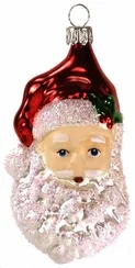 Santa Head with Cap Ornament by Old German Christmas