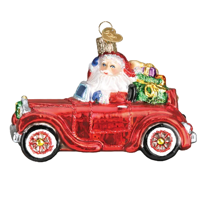 Santa in Antique Car Ornament - Old World Christmas