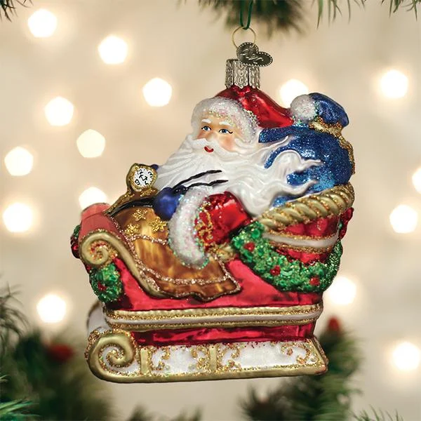 Santa In Sleigh Ornament